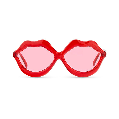 Women’s Unique Shaped Bachelorette Party Sunglasses - Red Lips