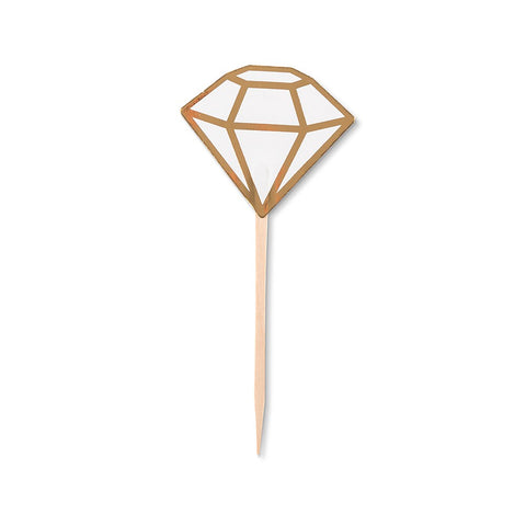 Paper Cupcake Topper Picks - Diamond - Set Of 12