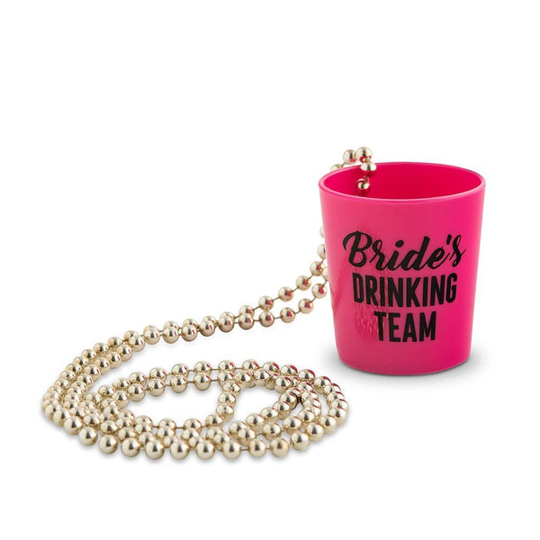 Hot Pink Beaded Necklace Shot Glass - Bride's Drinking Crew