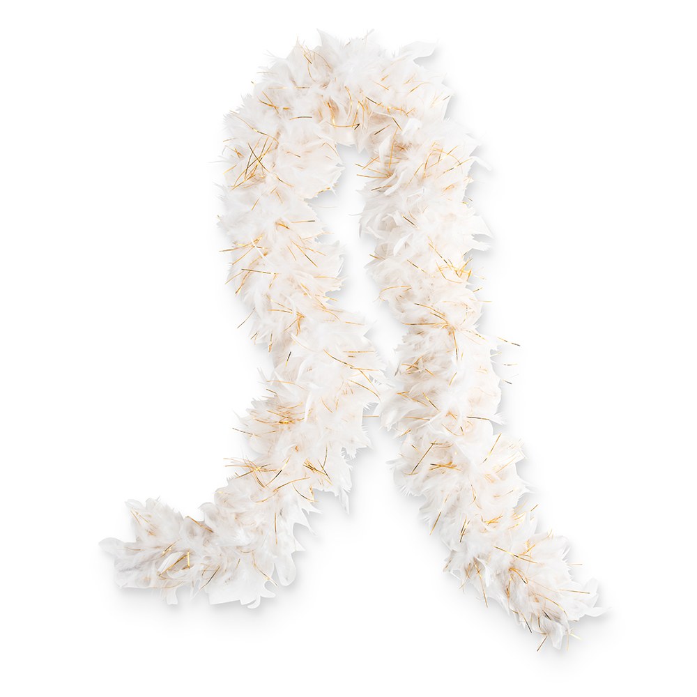 Sparkly Bachelorette Feather Boa - White