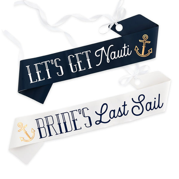 Paper Bachelorette Party Sash - Nautical