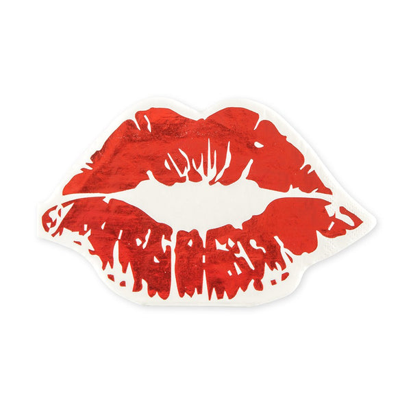 Cute Special Occasion Paper Party Napkins - Red Lips - Set Of 20