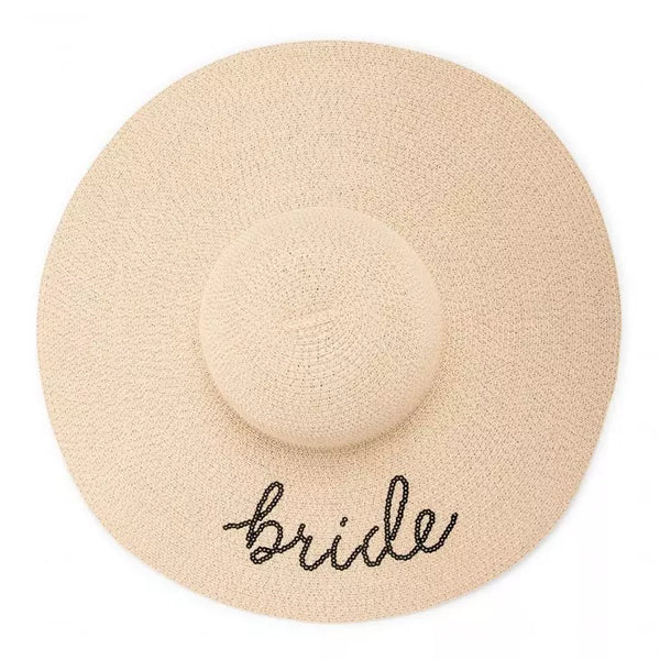 Women's Floppy Straw Sun Hat - Bride