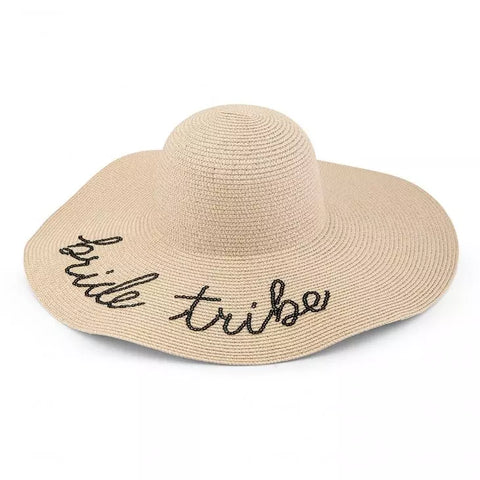 Women's Floppy Straw Sun Hat - Bride Tribe