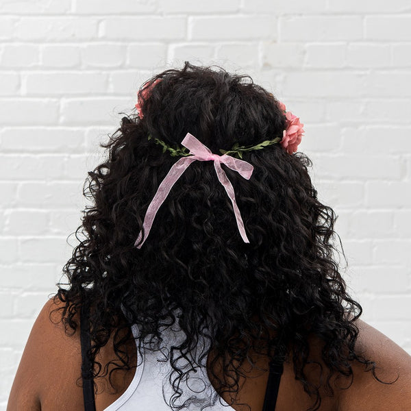 Bridal Party Flower Crown Wreath - Pink Rose Medley