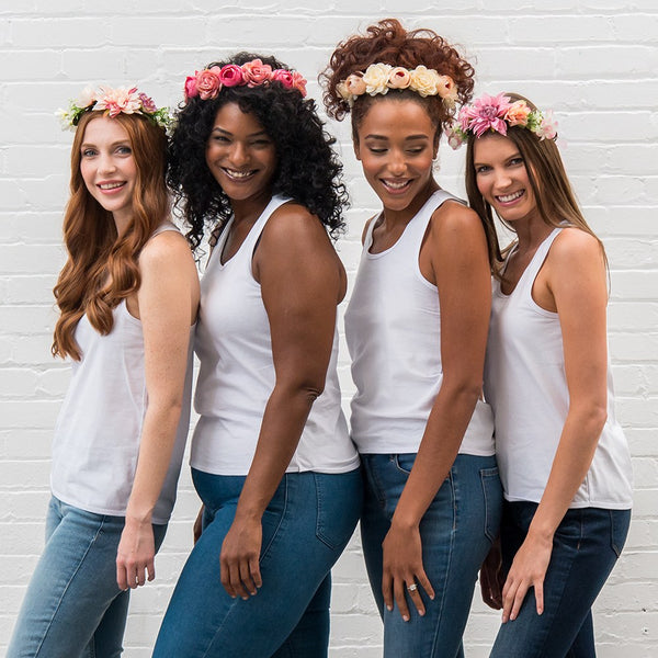 Bridal Party Flower Crown Wreath - Pink Rose Medley