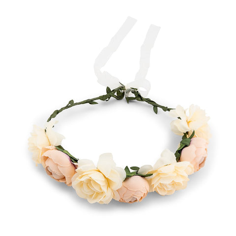 Bridal Party Flower Crown Wreath - Ivory Rose Medley