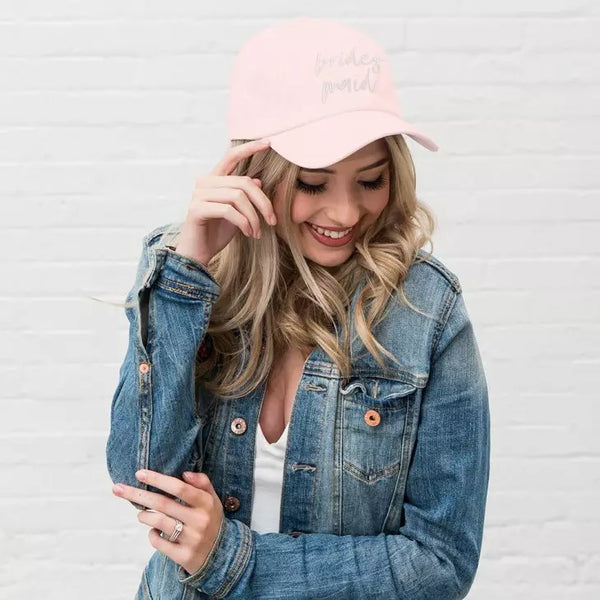 Women's Embroidered Bachelorette Party Dad Hat - Bridesmaid Script