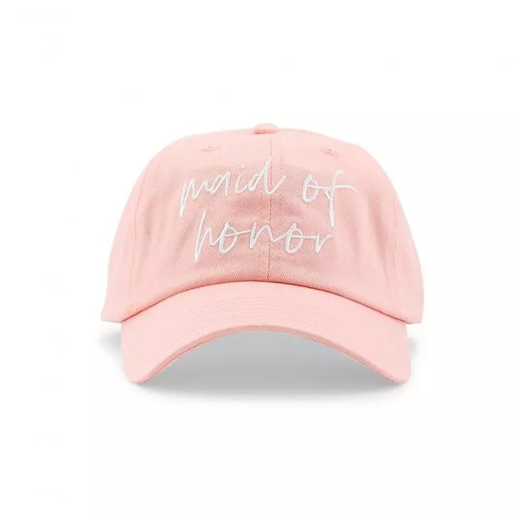 Women's Embroidered Bachelorette Party Dad Hat - Maid of Honor Script