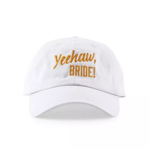 Women's White Embroidered Bachelorette Party Dad Hat - Yeehaw Bride