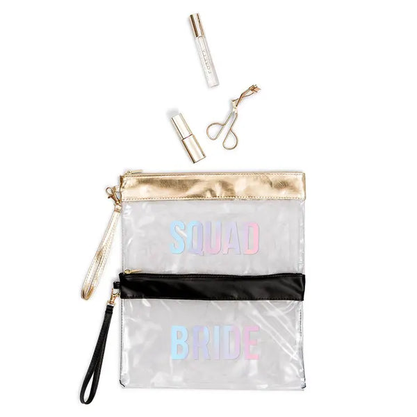 Large Clear Plastic Makeup Bag - Bride