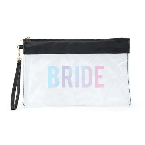 Large Clear Plastic Makeup Bag - Bride