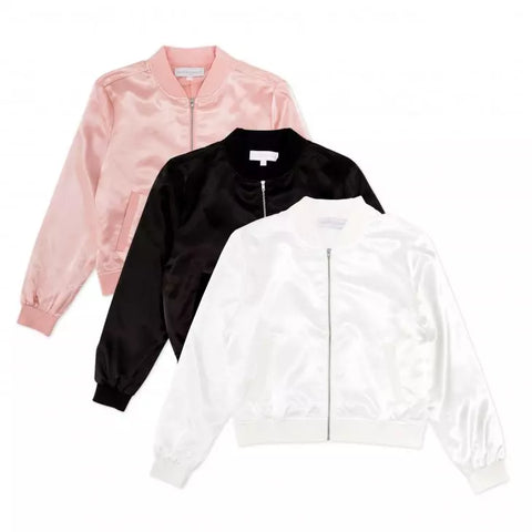 Women's Satin Bomber Jacket