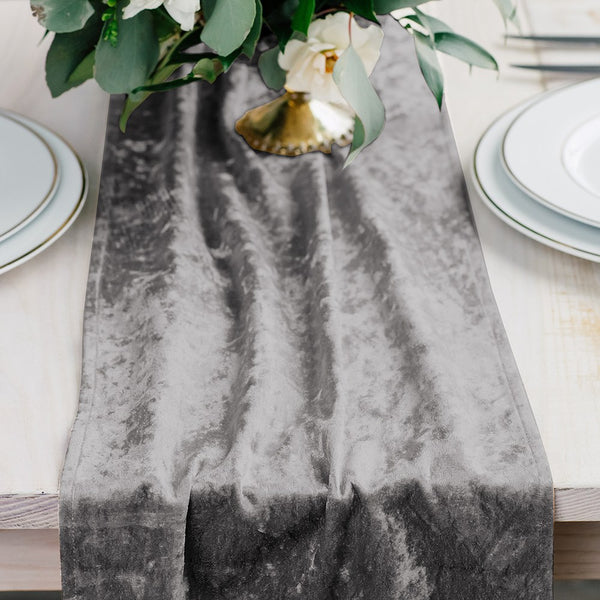 Velvet Table Runner - Silver