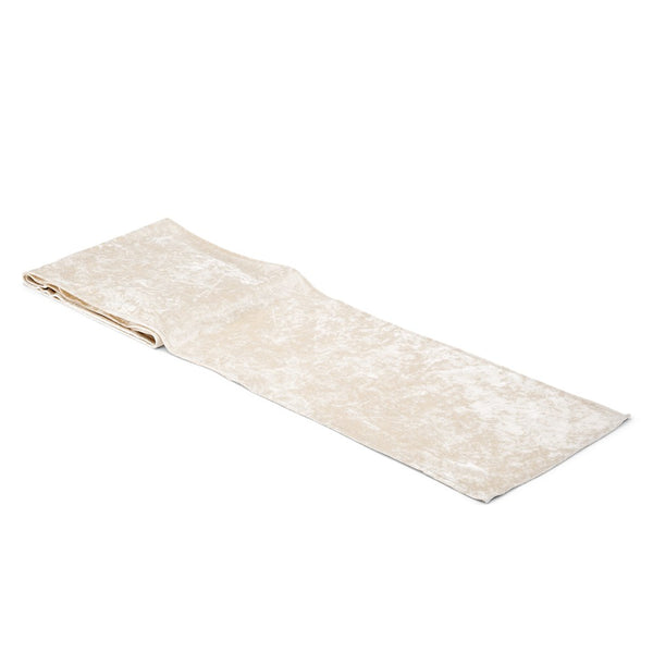 Velvet Table Runner - Ivory White