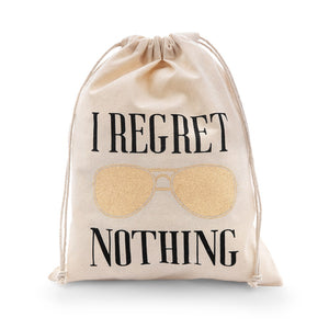 Hangover Survival Kit White Cotton Drawstring Bag - I Regret Nothing