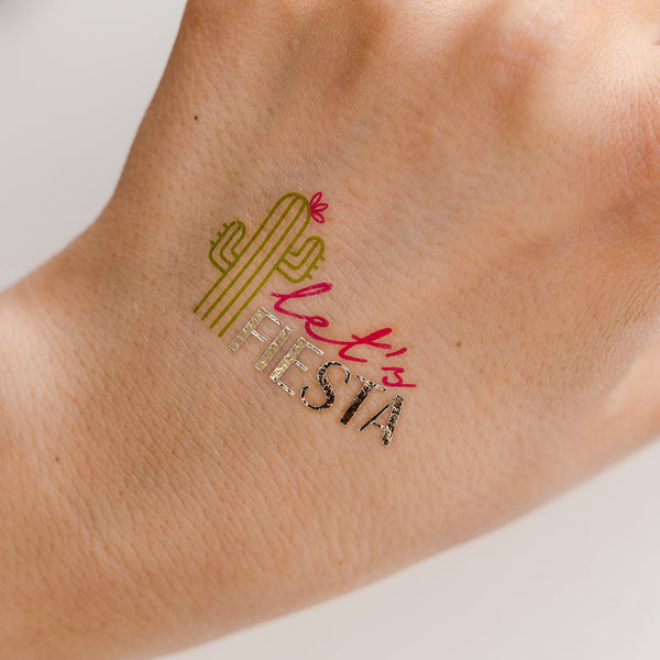 Gold Bachelorette Party Temporary Tattoos - Final Fiesta