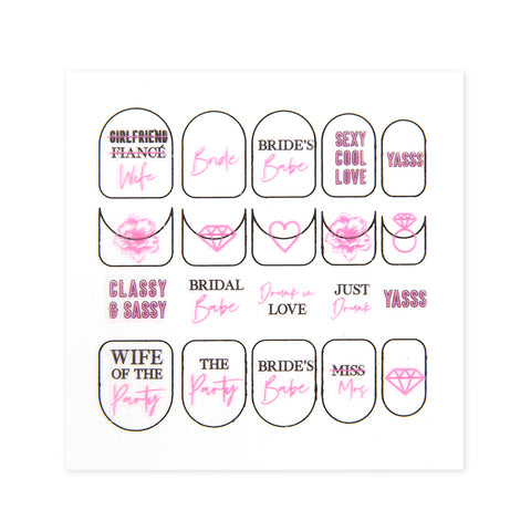 Adhesive Bachelorette Party Nail Stickers - Cool Bride Squad