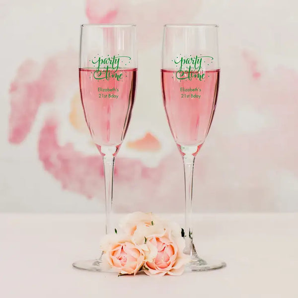 Personalised 5.75 oz. Stemmed Champagne Flute Favour - Birthday | More Occasions