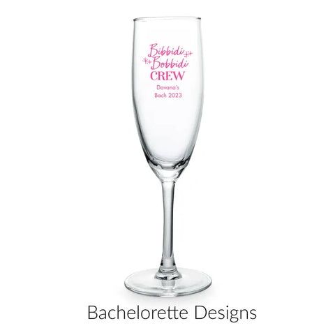 Personalised 5.75 oz. Stemmed Champagne Flute Wedding Favour - Bachelorette | More Occasions