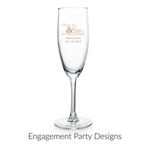 Personalised 5.75 oz. Stemmed Champagne Flute Wedding Favour - Engagement Party | More Occasions