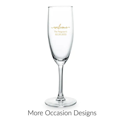 Personalised 5.75 oz. Stemmed Champagne Flute Favour - More Occasions