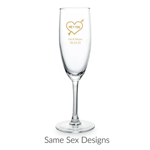 Personalised 5.75 oz. Stemmed Champagne Flute Wedding Favor - LGBTQ+ | More Designs