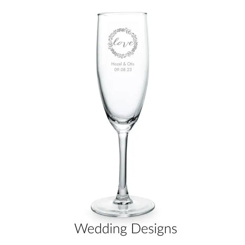 Personalized 5.75 oz. Stemmed Champagne Flute Wedding Favor - Wedding | More Occasions