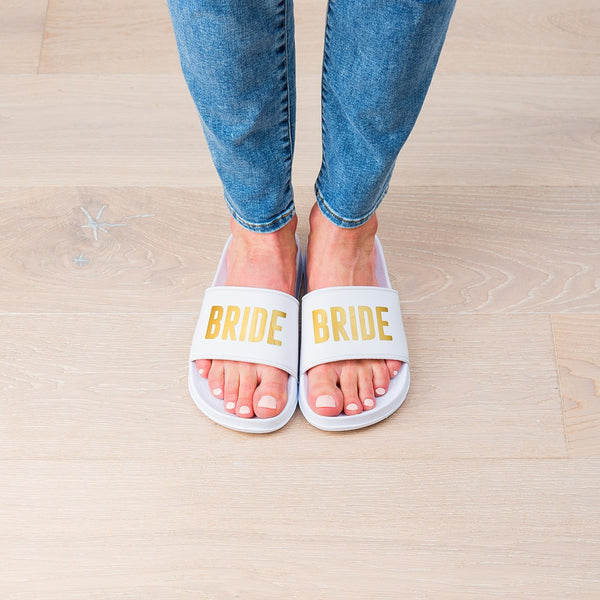 Women’s Bridal Party Slide Sandals - Bride