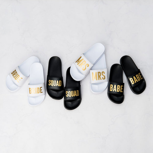 Women’s Bridal Party Slide Sandals - Mrs