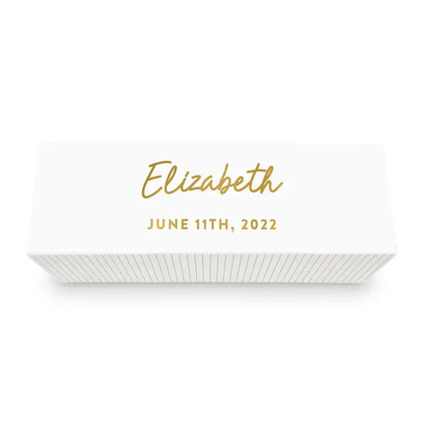 White Personalized Wine Gift Box With Magnetic Lid - Script Font