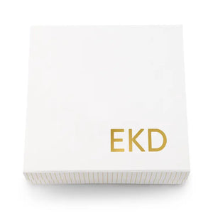 Large Personalized White Bridal Party Gift Box With Magnetic Lid - Traditional Monogram