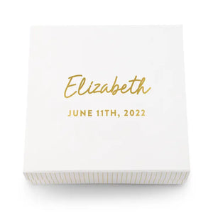 Large Personalized White Bridal Party Gift Box With Magnetic Lid - Script Font