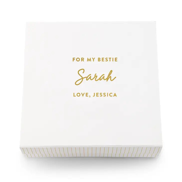 Large Personalized White Bridal Party Gift Box With Magnetic Lid - Custom Text