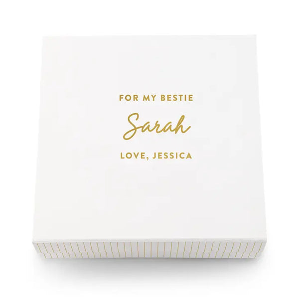 Large Personalized White Bridal Party Gift Box With Magnetic Lid - Custom Text