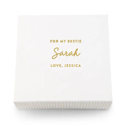 Large Personalized White Bridal Party Gift Box With Magnetic Lid - Custom Text