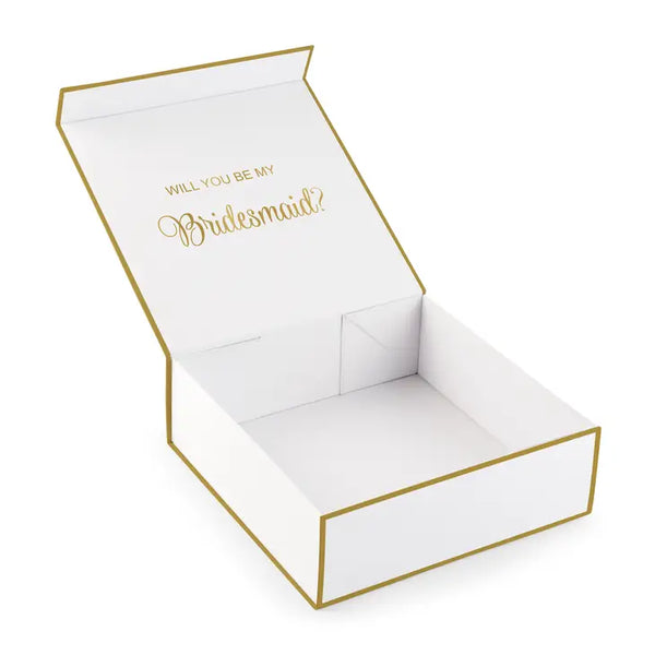 Large Personalized Modern Floral Bridal Party Gift Box With Magnetic Lid - Script Monogram