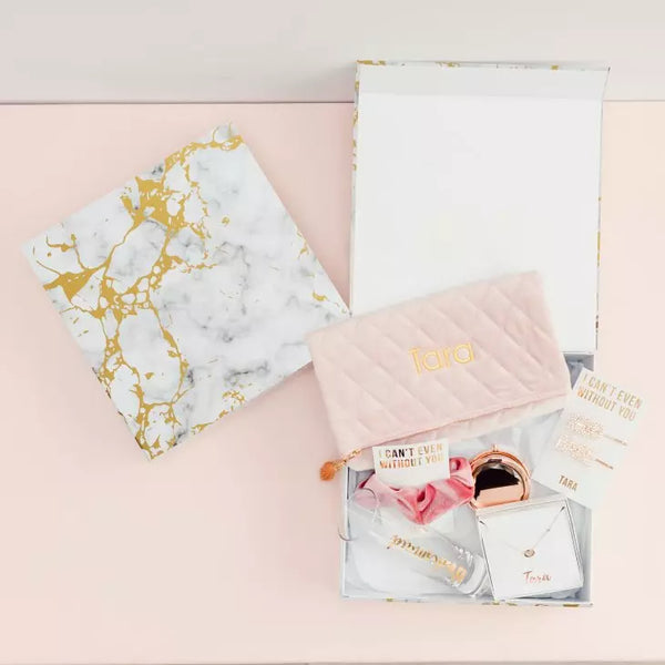 Large Marble Bridal Party Gift Box With Magnetic Lid