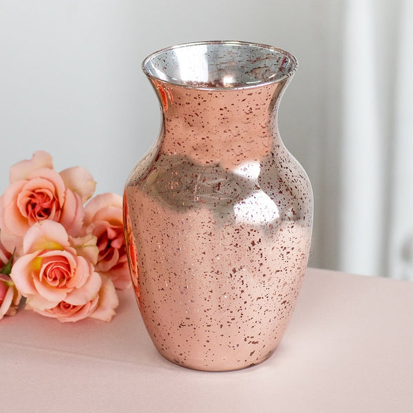 Mercury Glass Flower Vase - Rose Gold