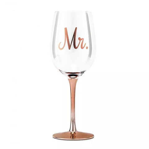 Rose Gold Stemmed 15 Oz. Wine Glass - Mr.