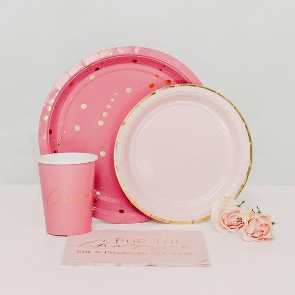 Disposable Paper Tableware Party Sets - Pop The Champagne - Serves 24