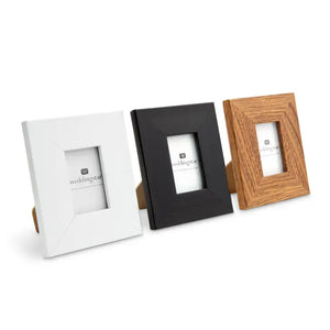 Small 1.75" X 2.5" Classic Picture Frame - Black, White, Or Fabricated Wood - Set of 3