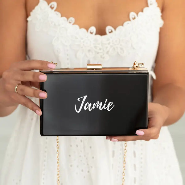 Personalized Acrylic Box Clutch - Calligraphy