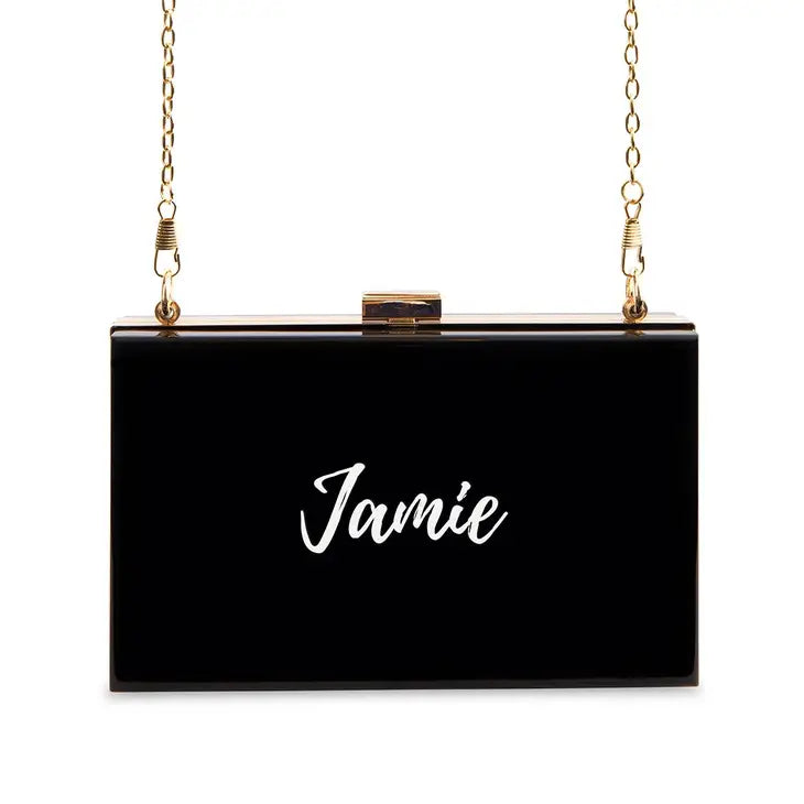 Personalized Acrylic Box Clutch - Calligraphy