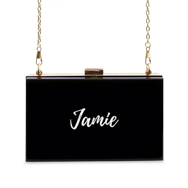 Personalized Acrylic Box Clutch - Calligraphy