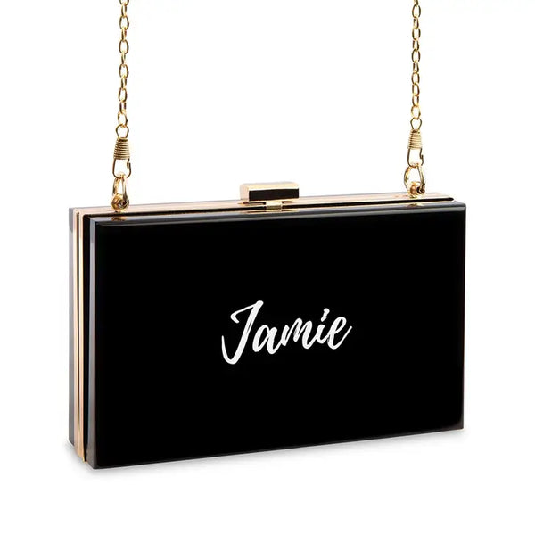 Personalized Acrylic Box Clutch - Calligraphy