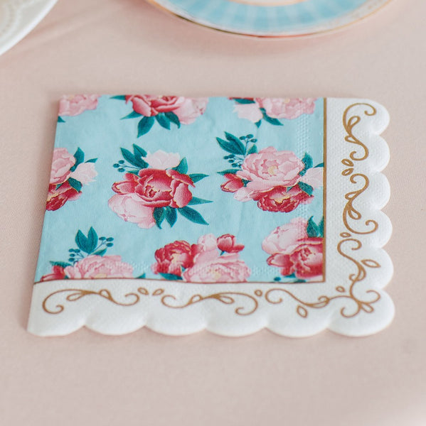 Cute Special Occasion Paper Party Napkins - Modern Floral - Set Of 20