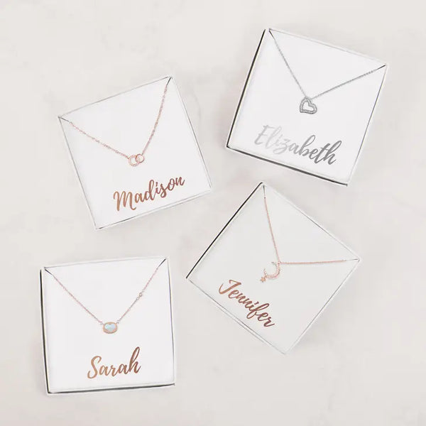 Personalized Bridal Party Pendant Necklace - Cursive