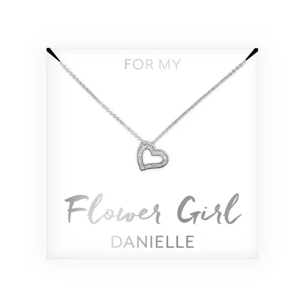 Personalized Bridal Party Pendant Necklace - Flower Girl