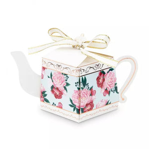 Uniquely Shaped Paper Wedding Favor Boxes - Teapot - Set Of 10